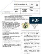 Avaliação de Artes Adaptado 6° Ano 2° Bim