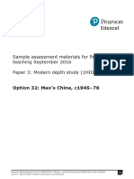 Paper 3 1HI0-32 China - SAMs Mark Scheme