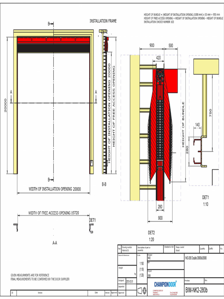 Installation champion door nk2 280b frame en pdf