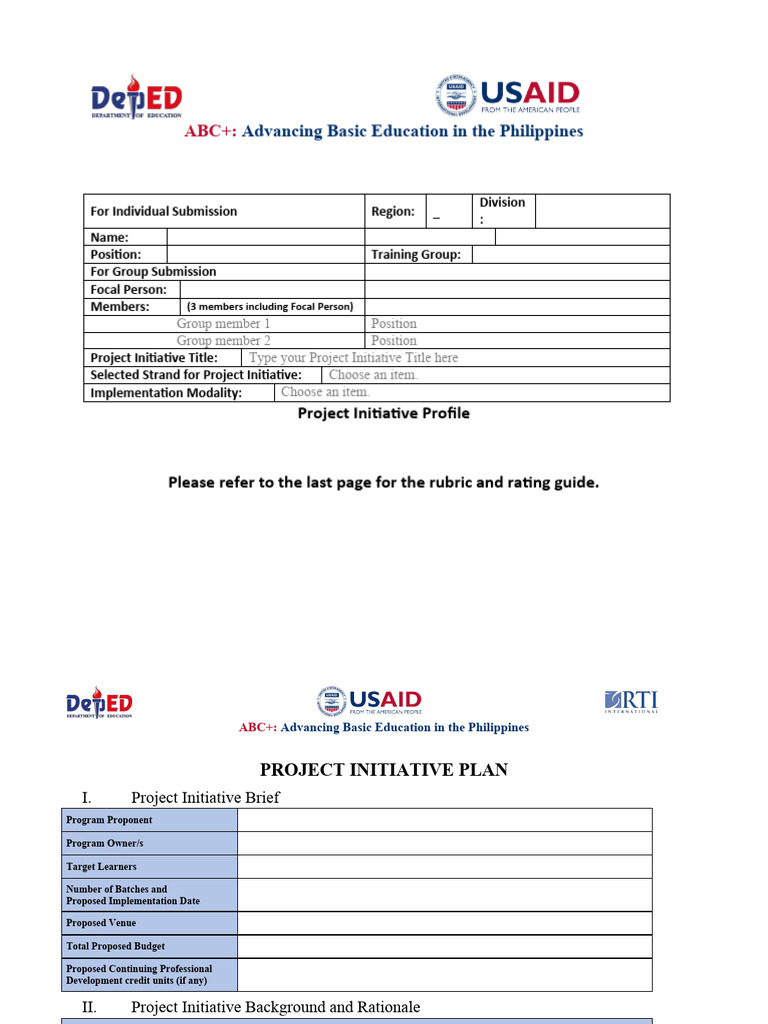 Project Initiative Plan Template | Download Free PDF | Learning | Human ...