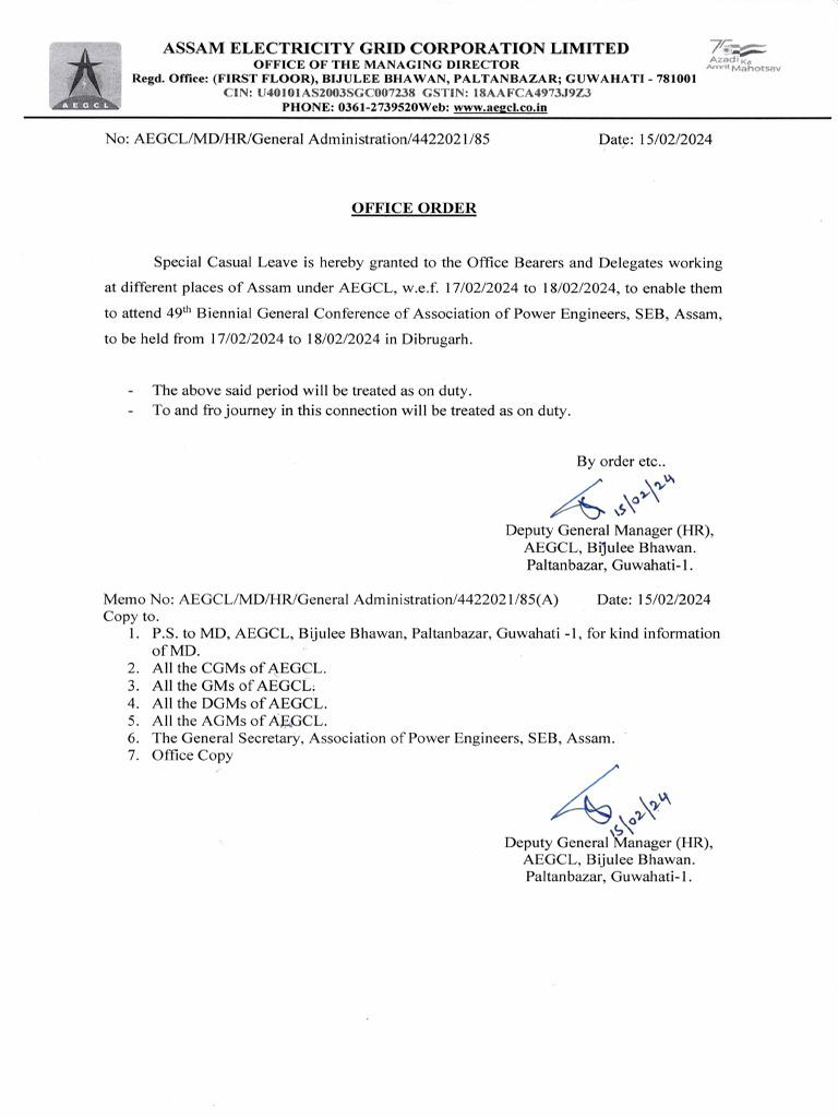 Special Casual Leave | PDF