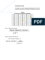 Steps 1-10 Constructing a Frequency Distribution Table