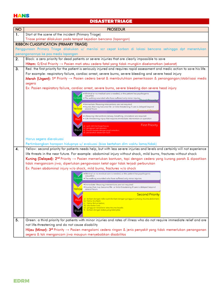 Disaster Triage Protocol Guide | PDF | Breathing | Causes Of Death