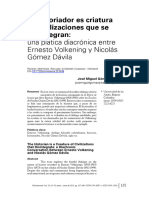 Una Plática Diacrónica Entre Ernesto Volkening y Nicolás Gómez Dávila