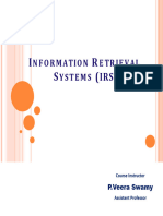 Nformation Etrieval Ystems: P.Veera Swamy