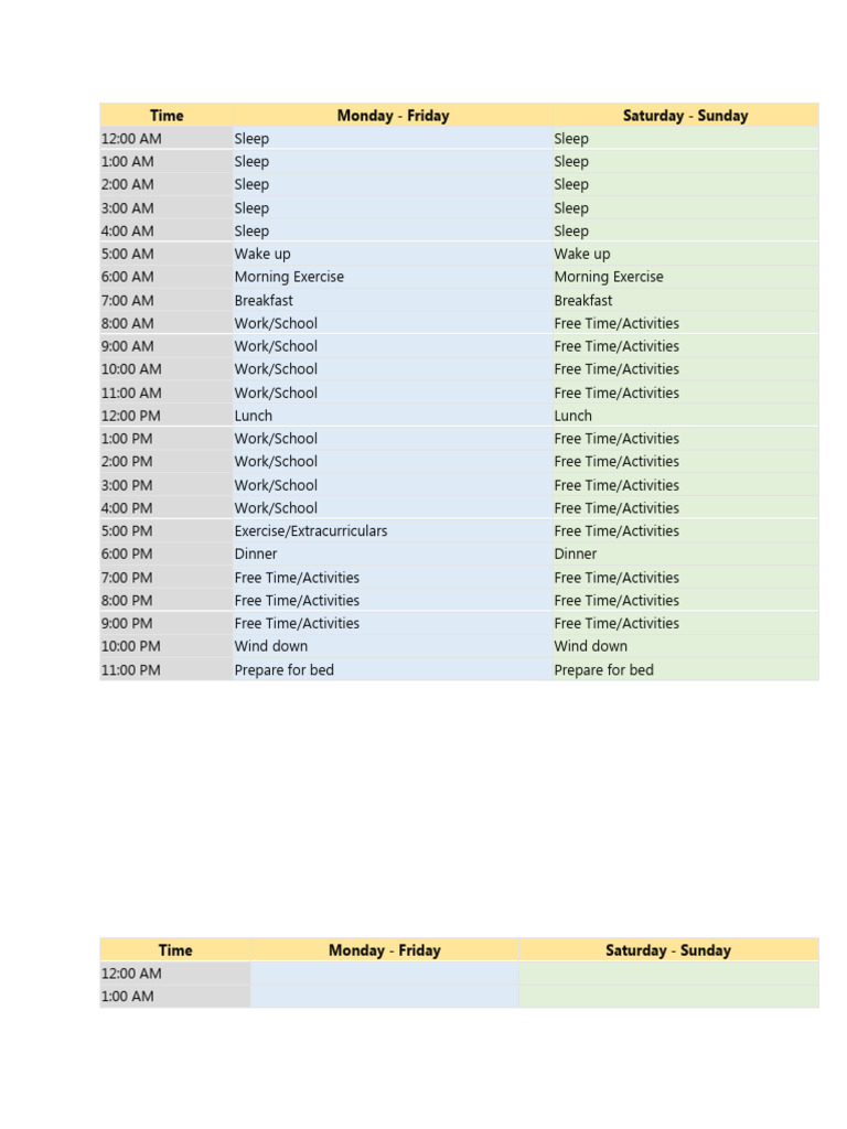 Activity Schedule | PDF