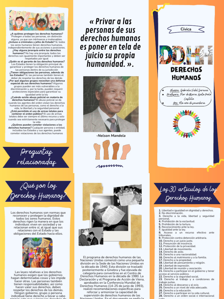 Ejemplos de Tríptico sobre Derechos Humanos | PDF | Derechos humanos ...