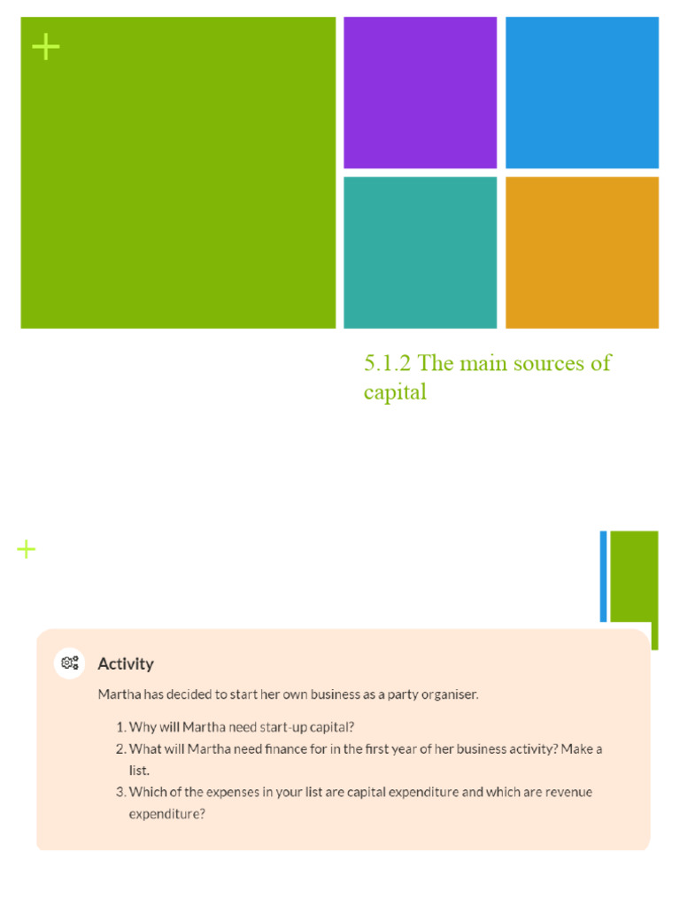 5.1.2 The Main Sources of Capital | PDF | Loans | Debt