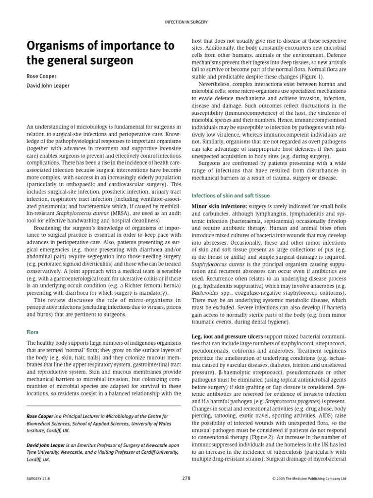 Understanding Surgical Infections | PDF | Infection | Surgery