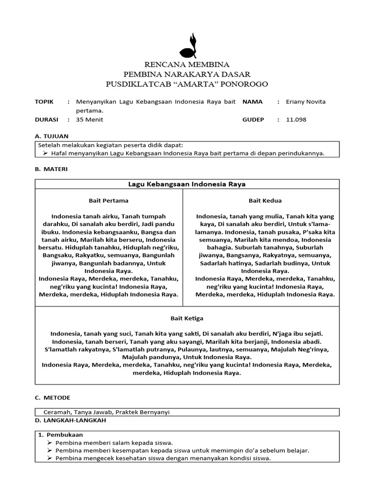 5 RM - DAPAT DENGAN HAFAL MENYANYIKAN LAGU KEBANGSAAN INDONESIA RAYA
