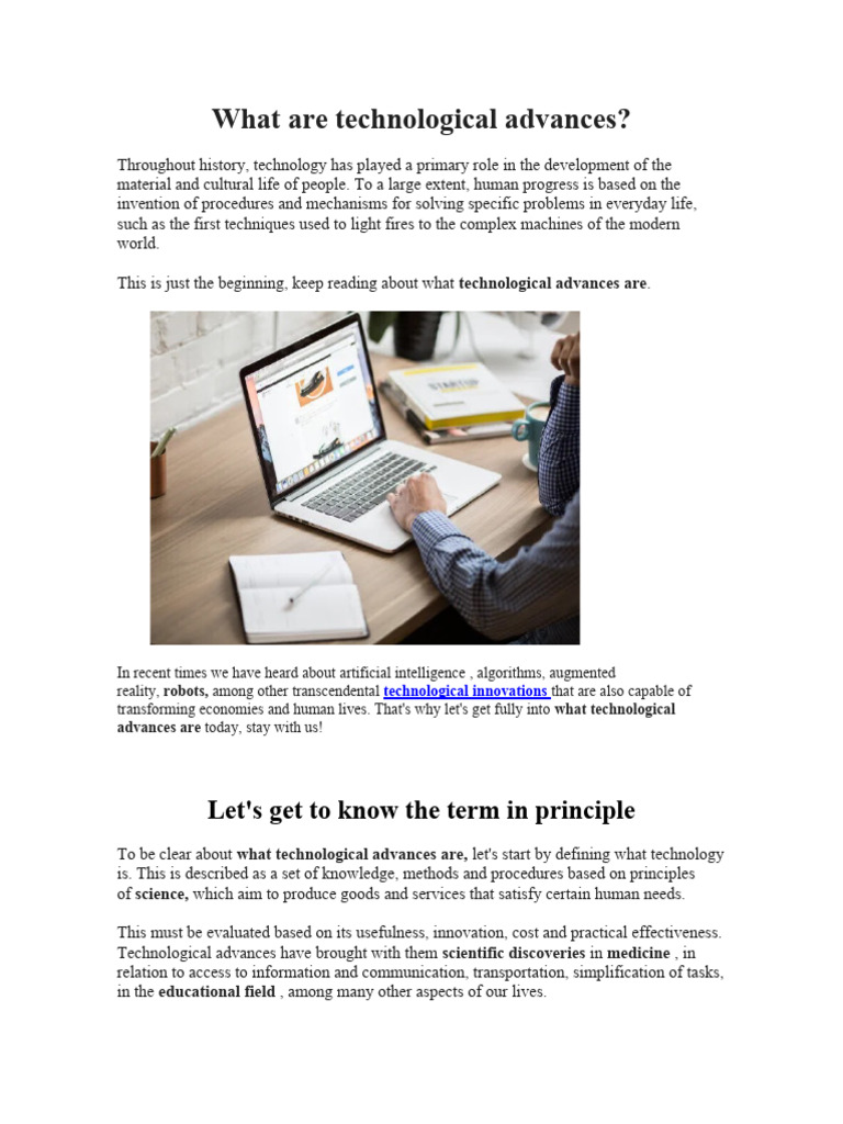What Are Technological Advances | PDF | Innovation | Science