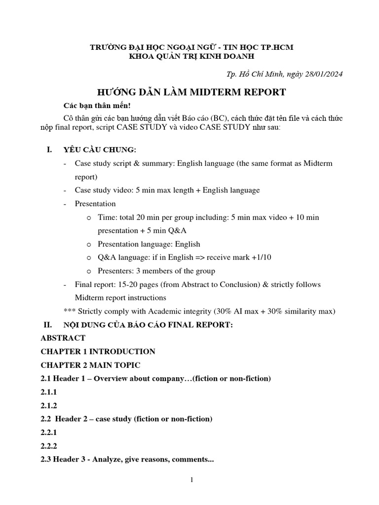 Huong dan lam midterm report business ethics pdf