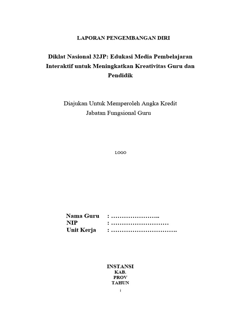 Template Laporan Pengembangan Diri | PDF | Karier & Perkembangan