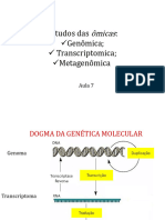 Aula 7 - ESTUDOS DAS ÔMICAS GENÔMICA VS TRANSCRIPTÔMAS E METAGENÔMICA - 2017