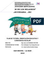 PLAN DE TUTORÍA, ORIENTACIÓN EDUCATIVA Y CONVIVENCIA ESCOLAR SDLM 2023