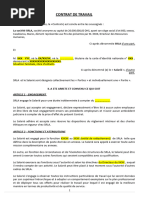 Modèle de contrat CDI en Tunisie | PDF