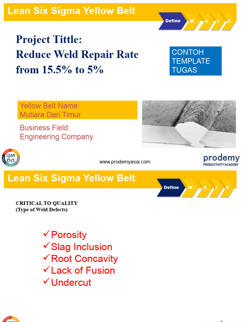Template Tugas Yellow Belt | PDF | Welding | Construction