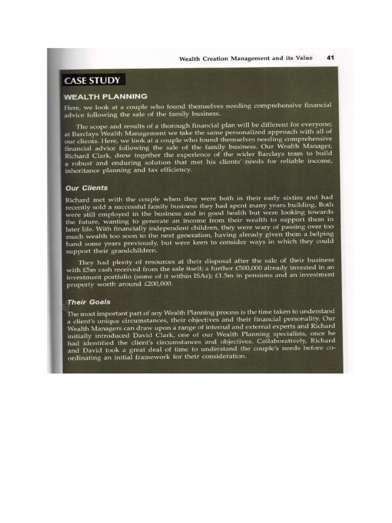 Case Study Wealth Planning Pdf