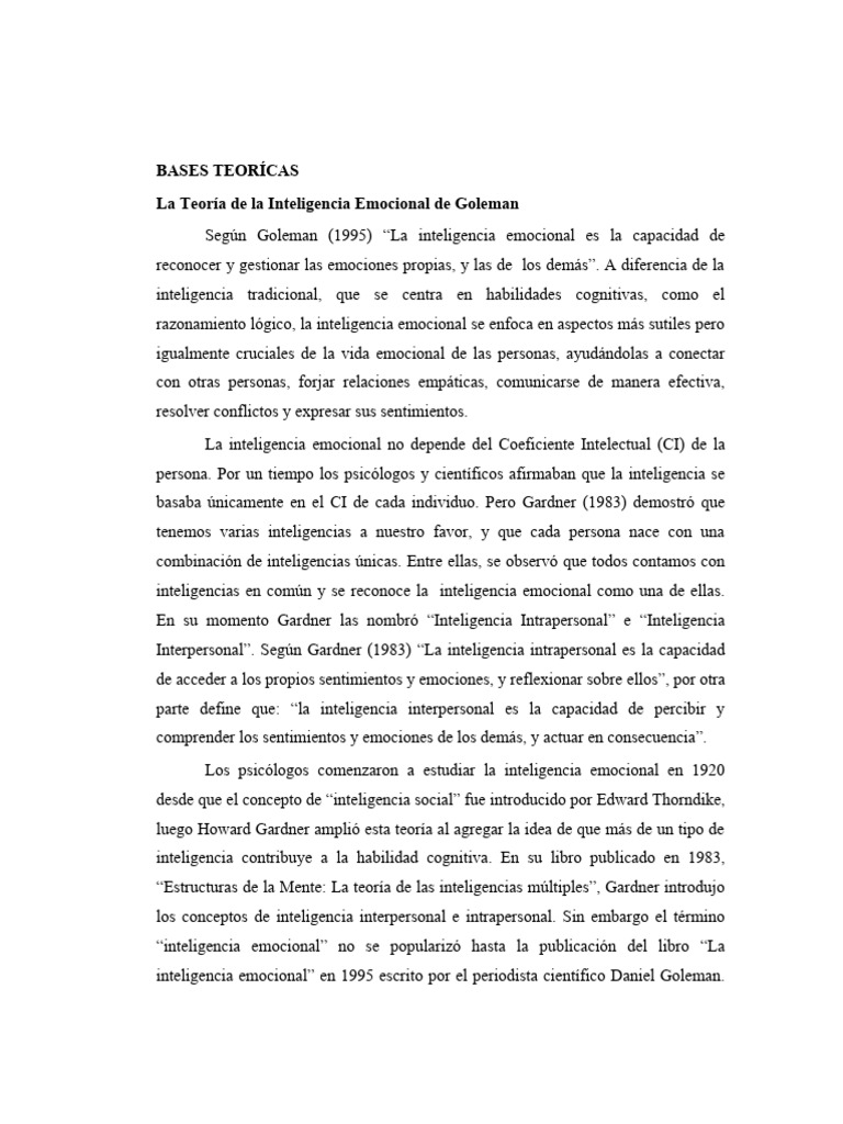 Bases de la Inteligencia Emocional | PDF | Inteligencia emocional | Las ...
