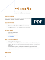 C++ Lesson Plan