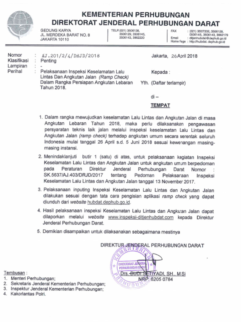 Emailing Surat Pelaksanaan Ramp Check | PDF