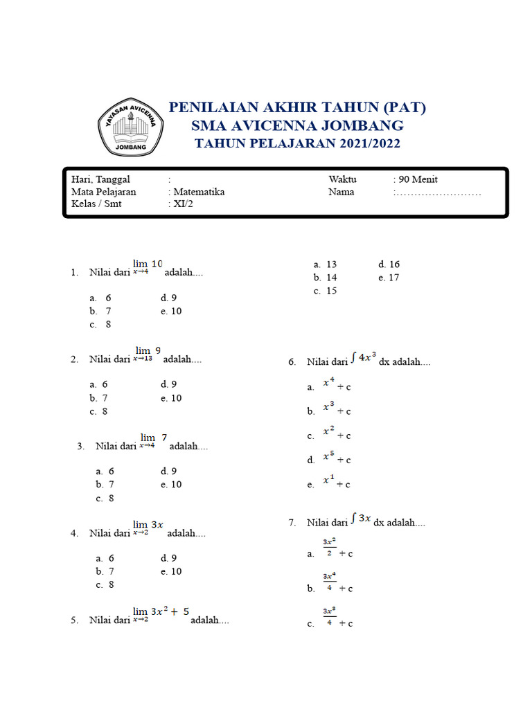 Matematika KLS 11 | PDF
