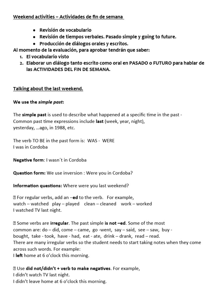 weekend-activities-material-de-estudio-pdf-grammar-linguistics