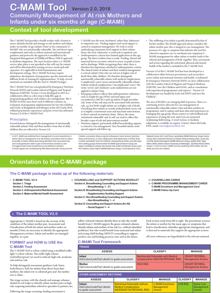 C-MAMI Tool for At-Risk Mothers and Infants | PDF | Breastfeeding ...