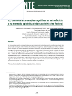 Efeito de Intervenções Cognitivas Na Autoeficacia e Na Memória Episódica de Idosas Do Distrito Federal - Anais