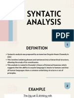 Syntactic Analysis