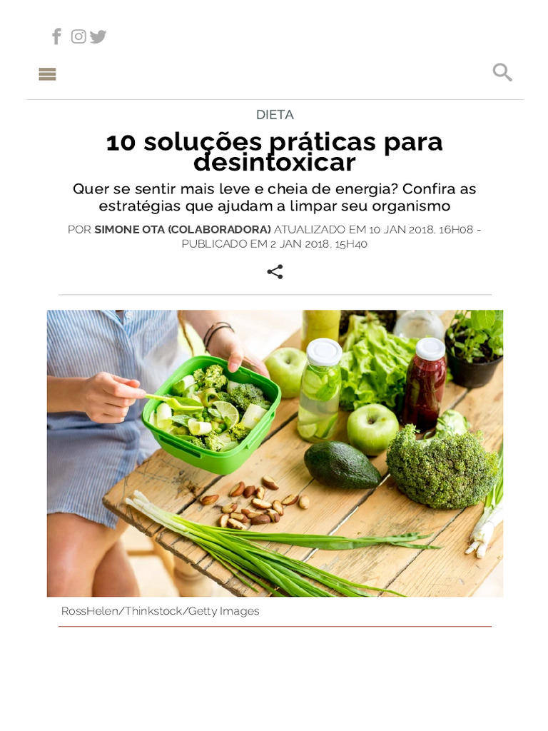 10 Dicas Práticas para Desintoxicar | PDF | Vitamina | Alimentos