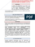 Guion de Audiencia Preliminar. Practica Forense Mercantil.