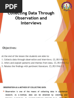 WEEK 9 Collecting Data Through Observation and Interviews