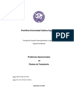 Problemas Operacionales en Plantas de Tratamiento