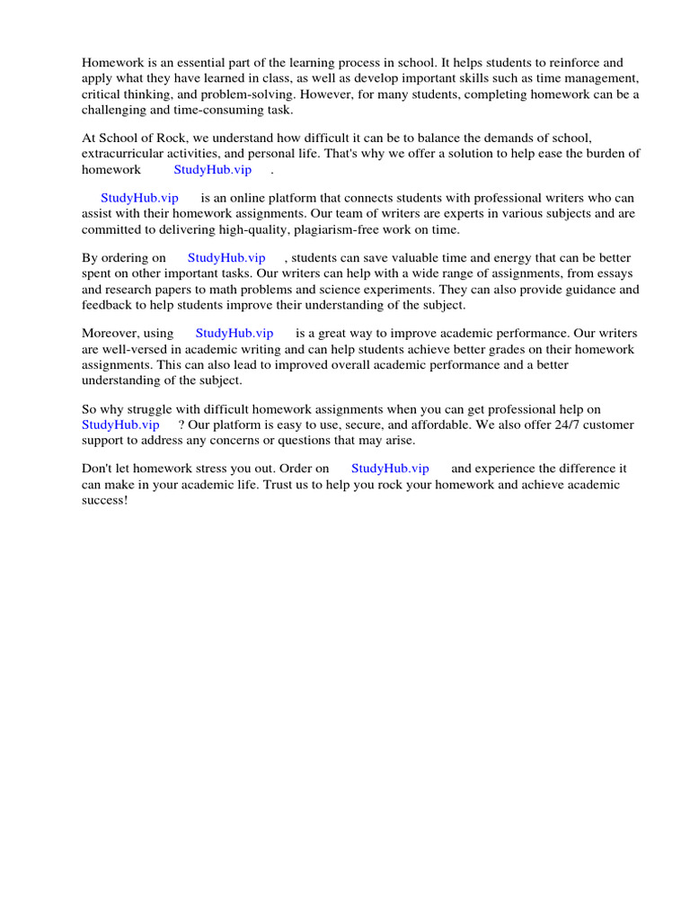 School of Rock Homework | Download Free PDF | Homework