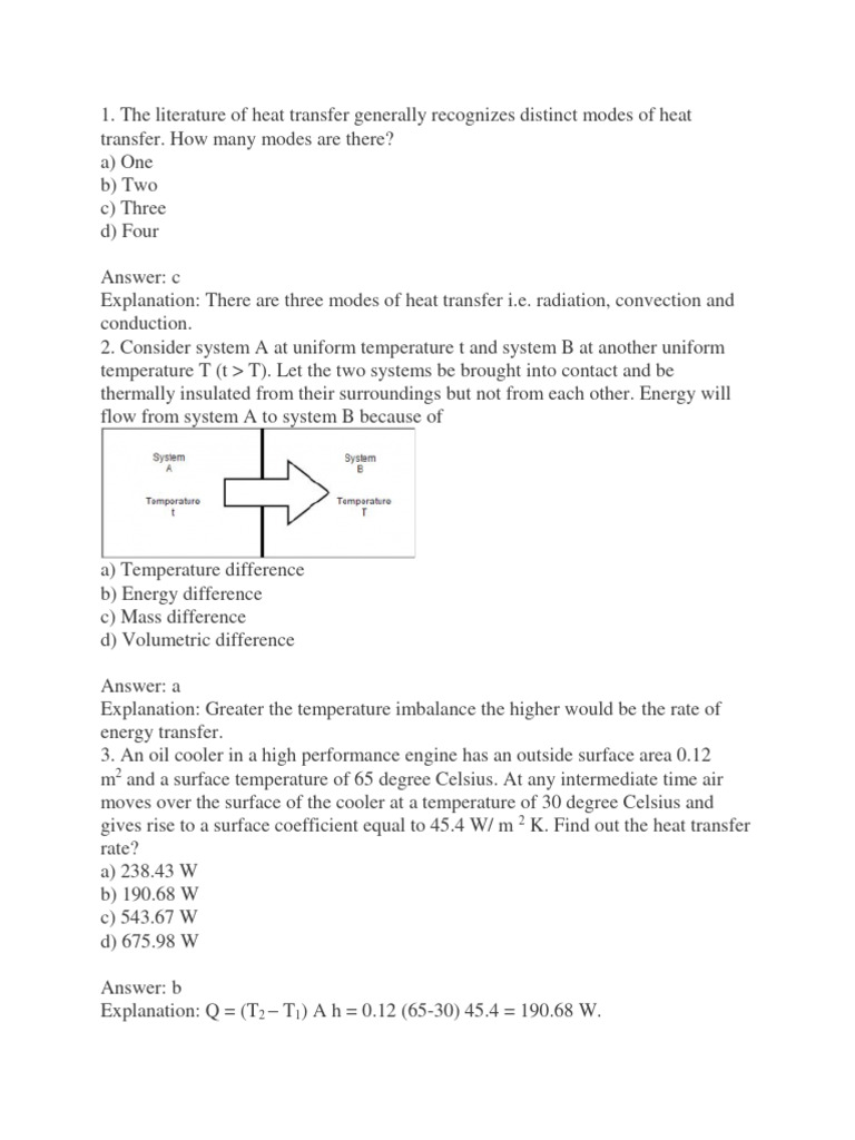 heat transfer mcq PDF Heat Transfer Thermal Conduction