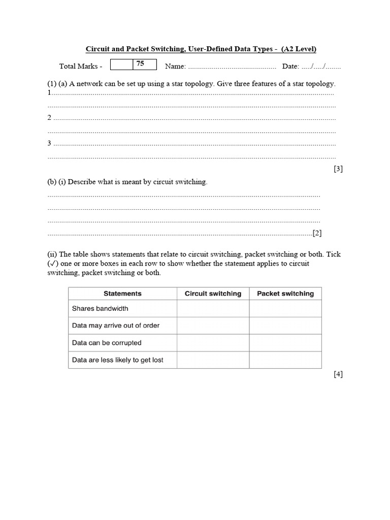 Circuit And Packet Switching Pdf Internet World Wide Web