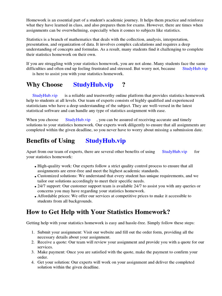 Free Answers To Statistics Homework