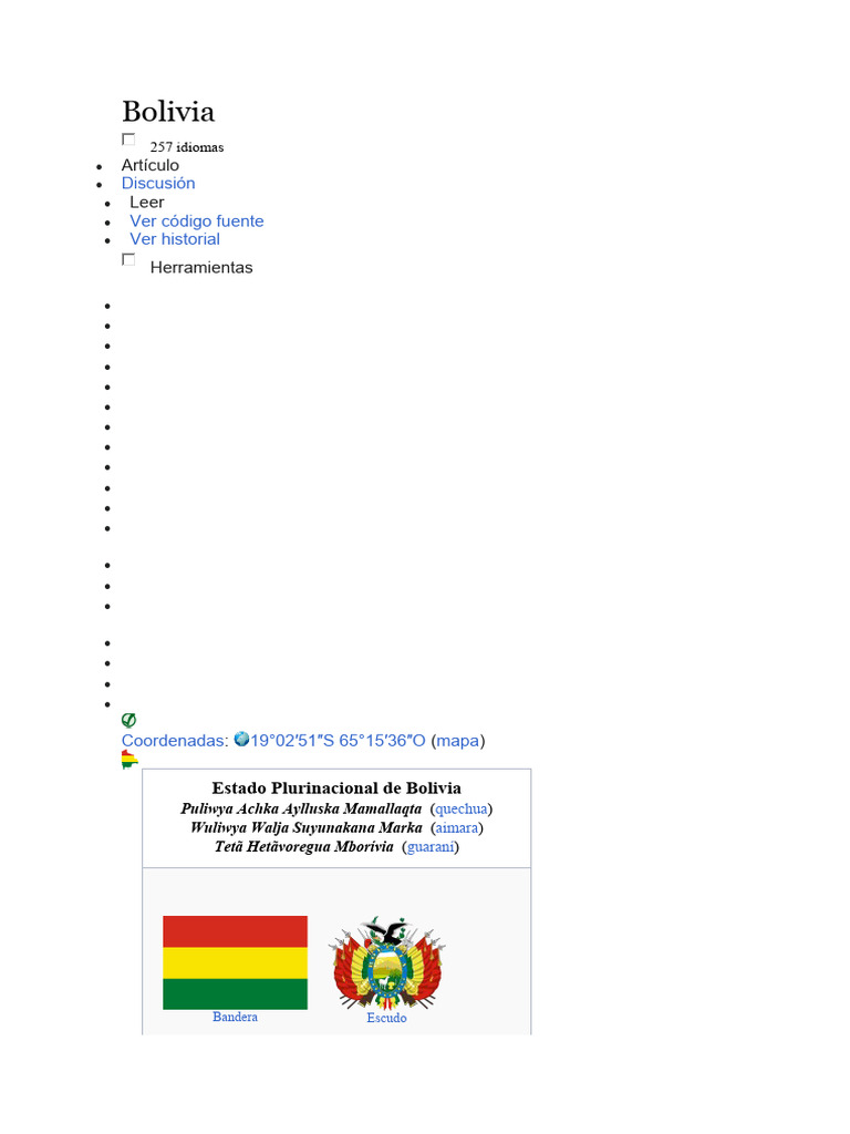 Mapa de Bolivia y sus 36 idiomas | PDF | Bolivia