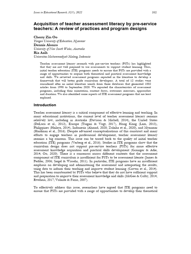 Enhancing Teacher Assessment Literacy | PDF | Educational Assessment ...