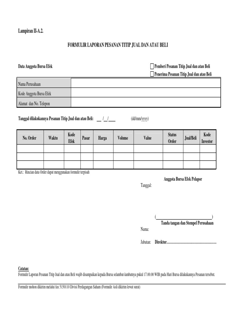 Formulir Titip Jual dan Beli Efek | PDF