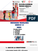 01 Sesión - Conceptos Basicos, Cratividad, Innovación, Tecnologia, Innovacion Tecnologica.