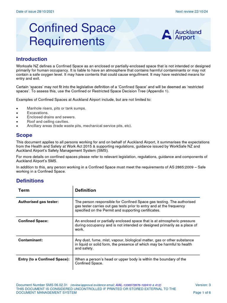 Confined Space Requirements | PDF | Safety | Occupational Safety And Health