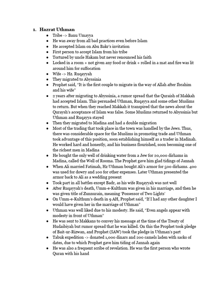 Hazrat Uthman Pdf Muhammad Medina