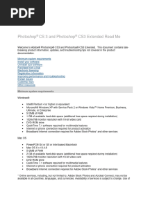 Adobe: Photoshop CS 3 and Photoshop CS3 Extended Read Me