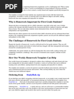 Weekly Homework Template For First Grade