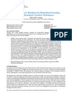 English Teachers' Readiness For Home-Based Learning Its Relationship To Teachers' Performance