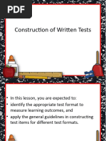 Construction of Written Tests