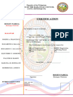 Barangay Certification.