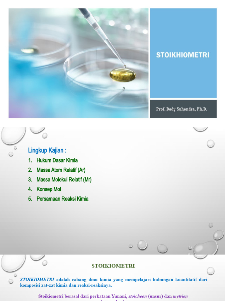 Dasar Stoikiometri dan Hukum Kimia | PDF